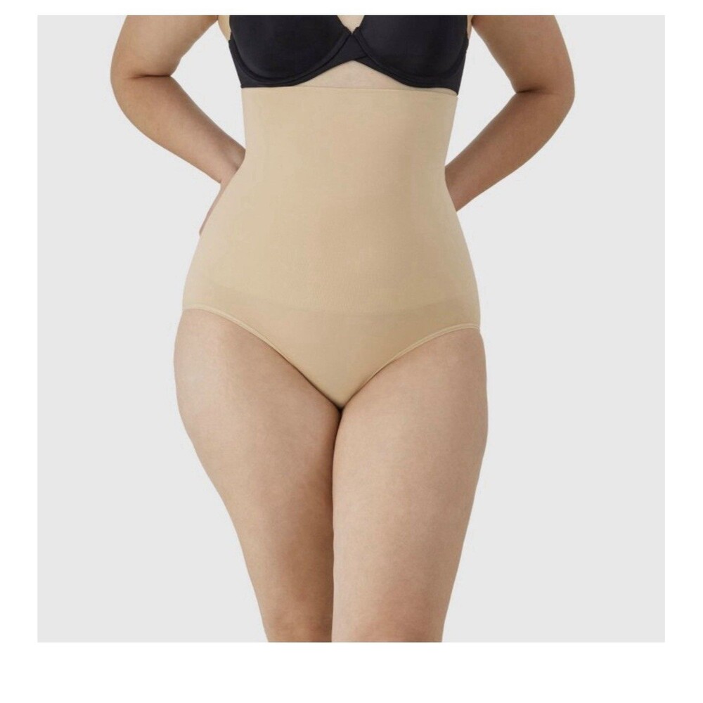 Maidenform Women's Beige High-Waist Boyshorts Shapewear Size XL